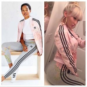 ADIDAS PASTEL ROSE JACKET & MATCHING LEGGINGS